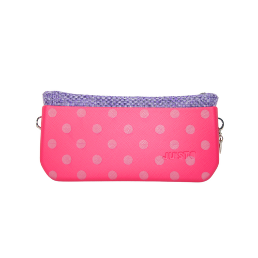 Geantă damă, crossbody, mică, roz, PolkaDot Charm - Zaha Boutique