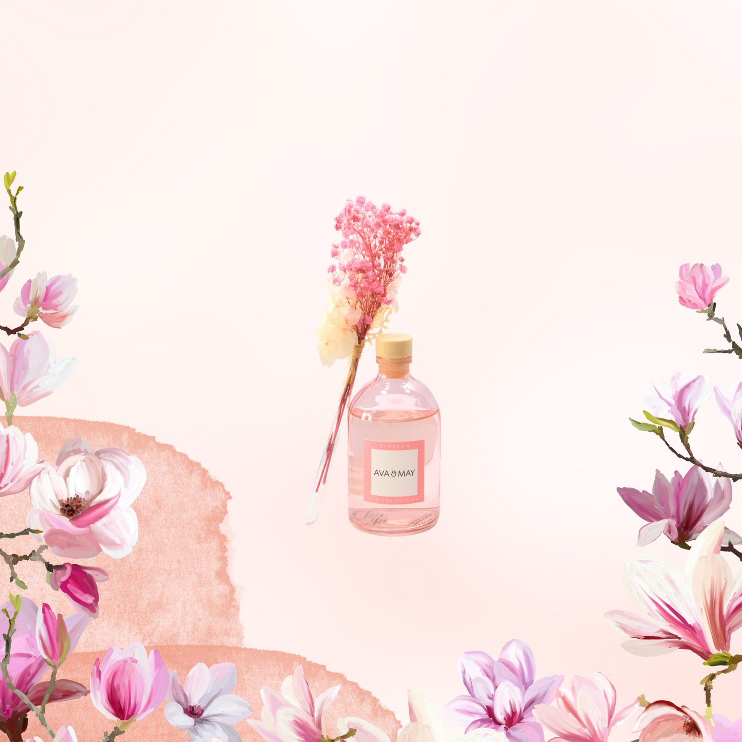 Parfum de cameră cu bețe AVA & MAY Blossom – Arome de Flori de Cireș și Iasomie – 100m