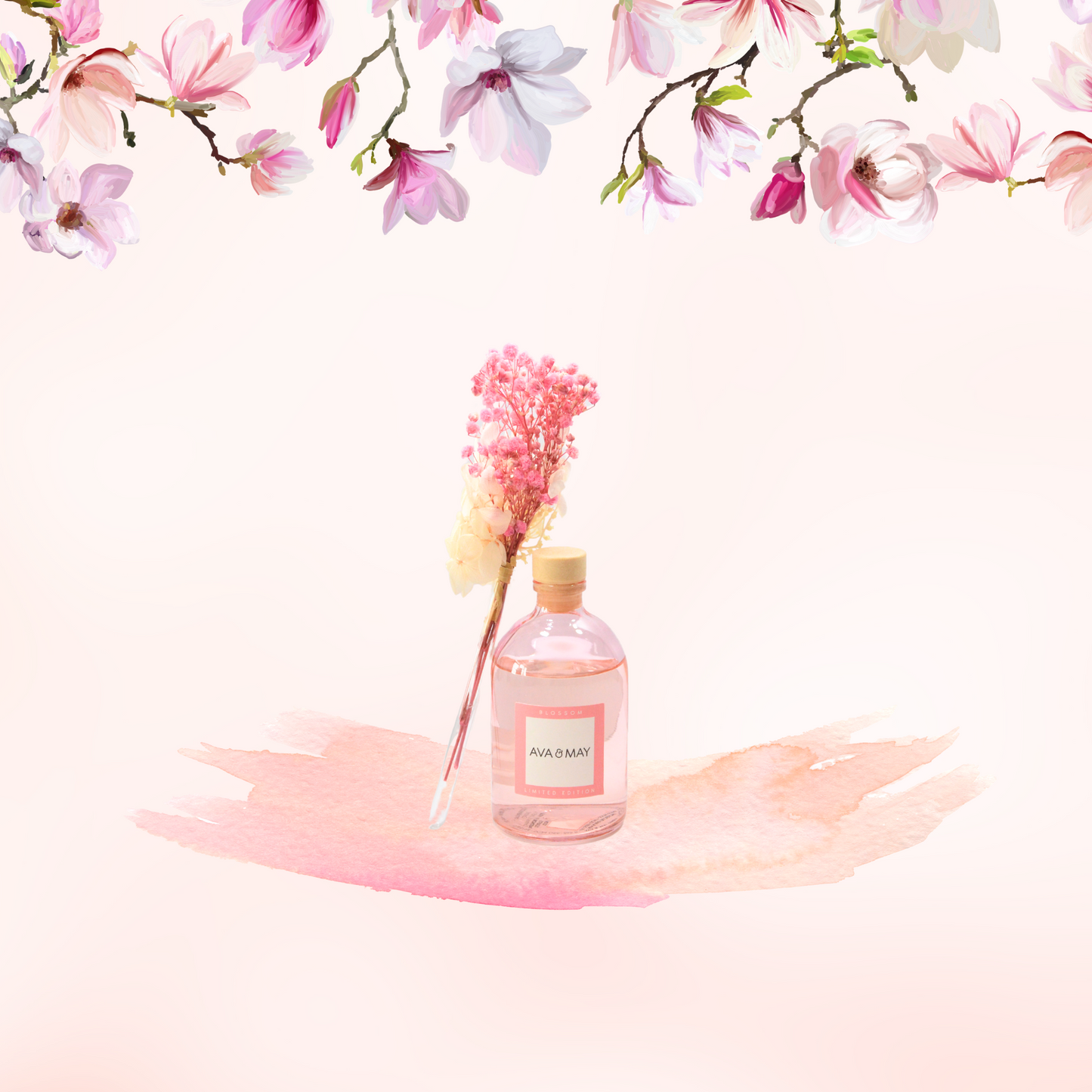 Parfum de cameră cu bețe AVA & MAY Blossom – Arome de Flori de Cireș și Iasomie – 100m