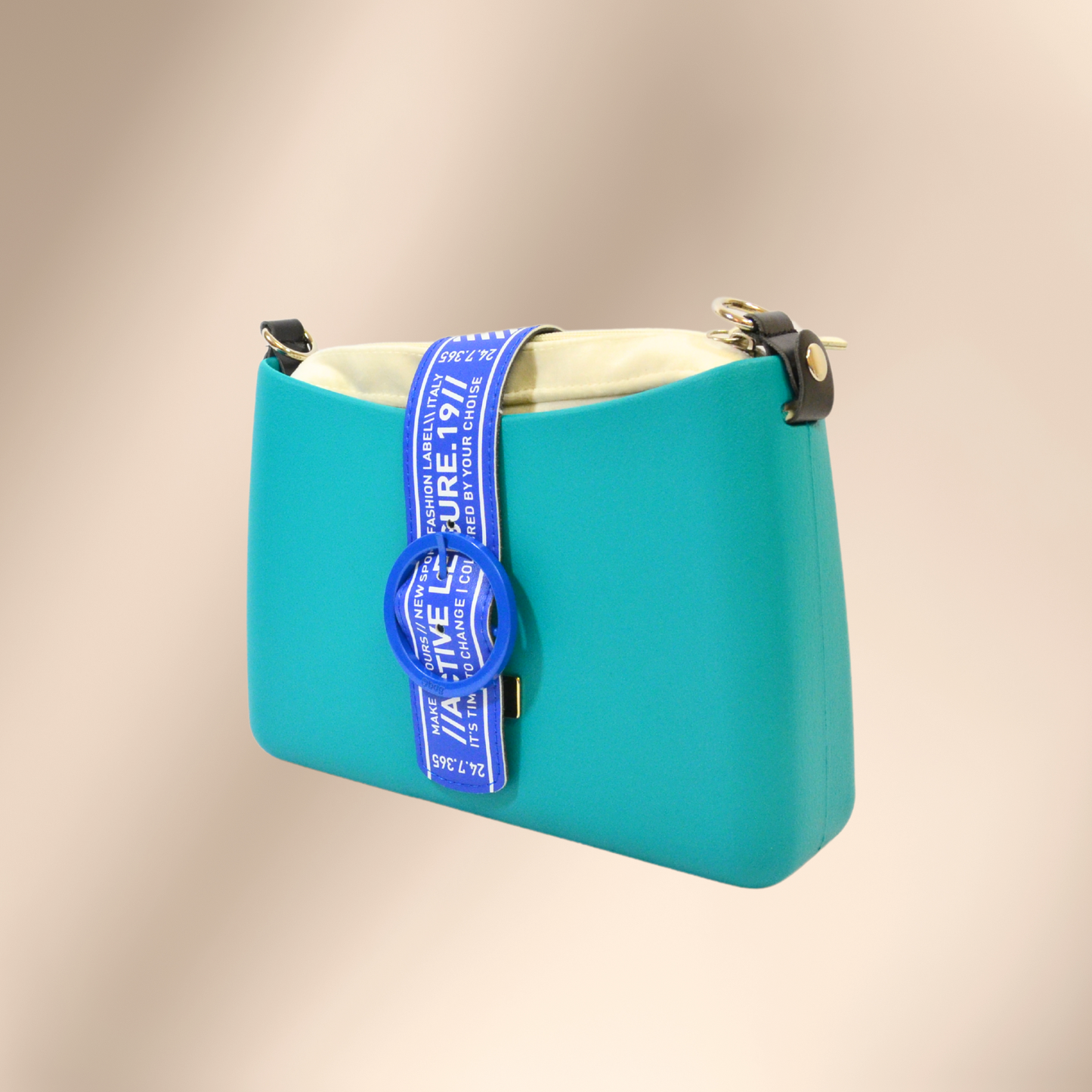 Geantă damă, de umăr, O Bag Glam Turquoise - Zaha Boutique