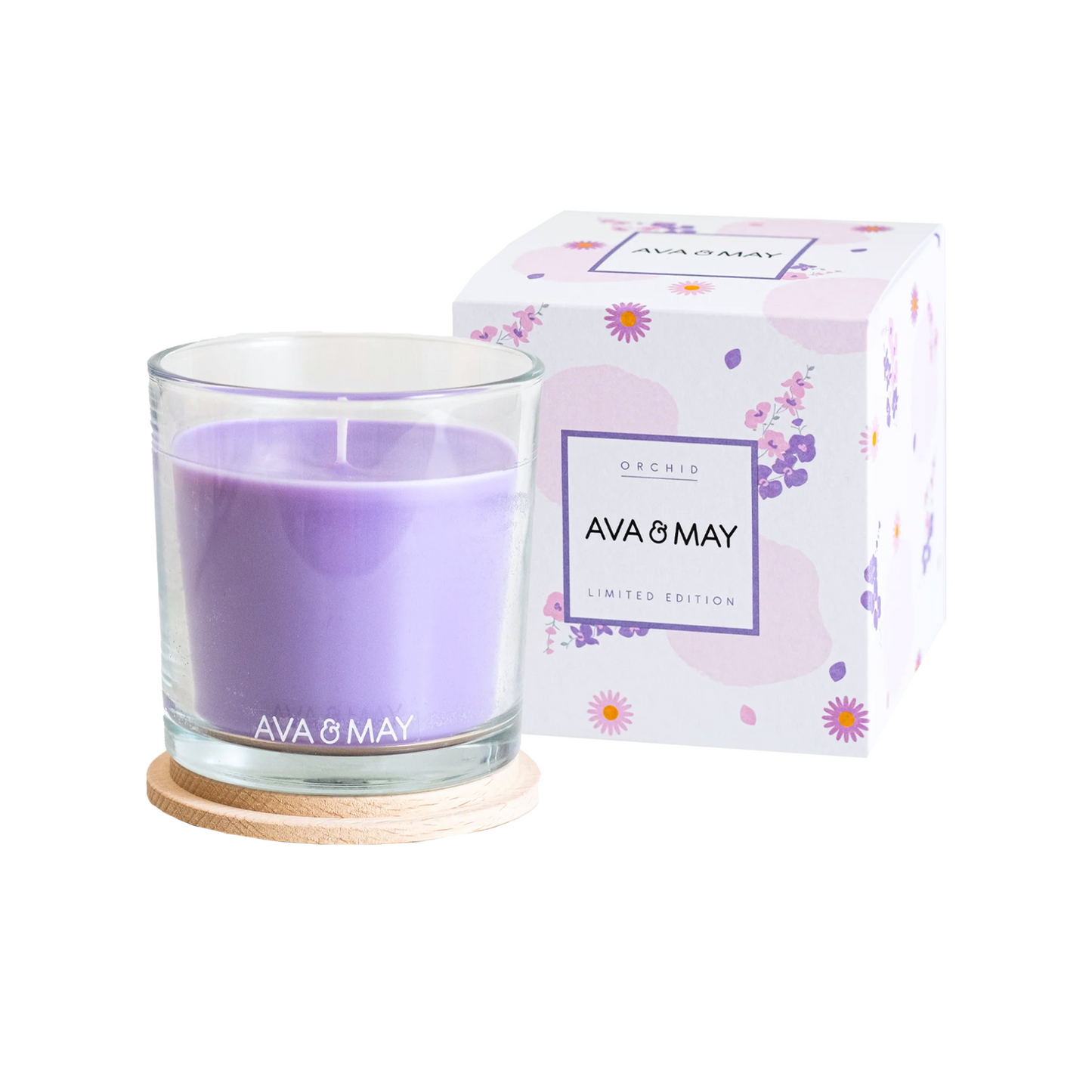 Lumânare parfumată AVA & MAY Orchid 500g cu note de orhidee și vanilie