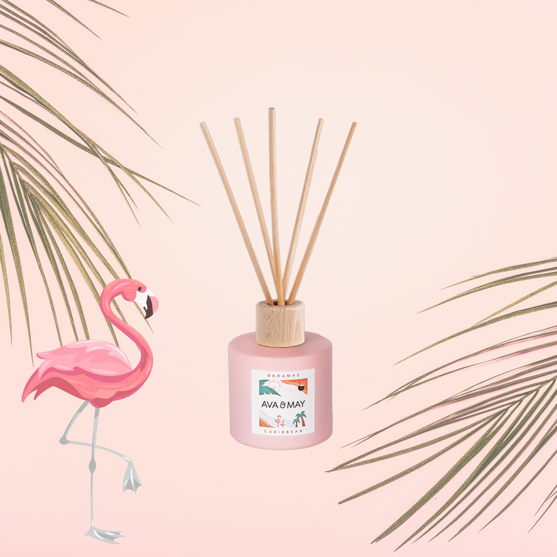 Parfum de cameră AVA & MAY Bahamas 100ml cu arome tropicale de nucă de cocos, vanilie și flori exotice